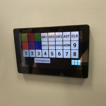 Wall mounted KelKom Panel in Dr Office